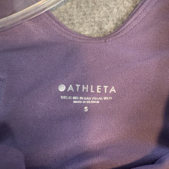 Athleta Shirt Small Conscious Garment Wash Crop Top Mythical Purple S - Picture 4 of 7